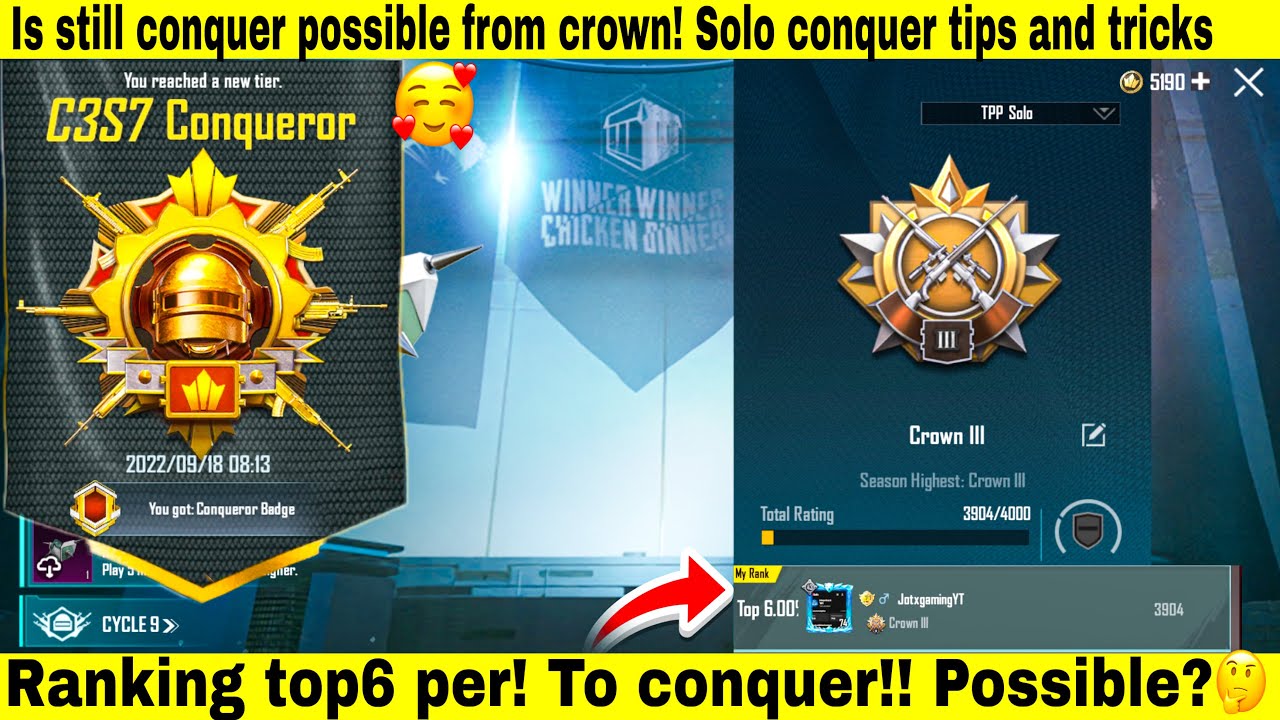 Is still conquer possible from crown!! Solo conquer tips and tricks 