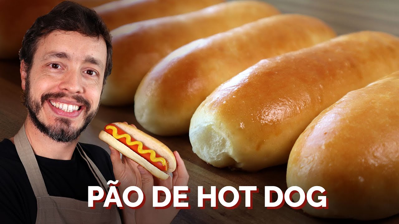 PÃO DE CACHORRO-QUENTE: Receita de pão macio para hot dog usando o método Tangzhong