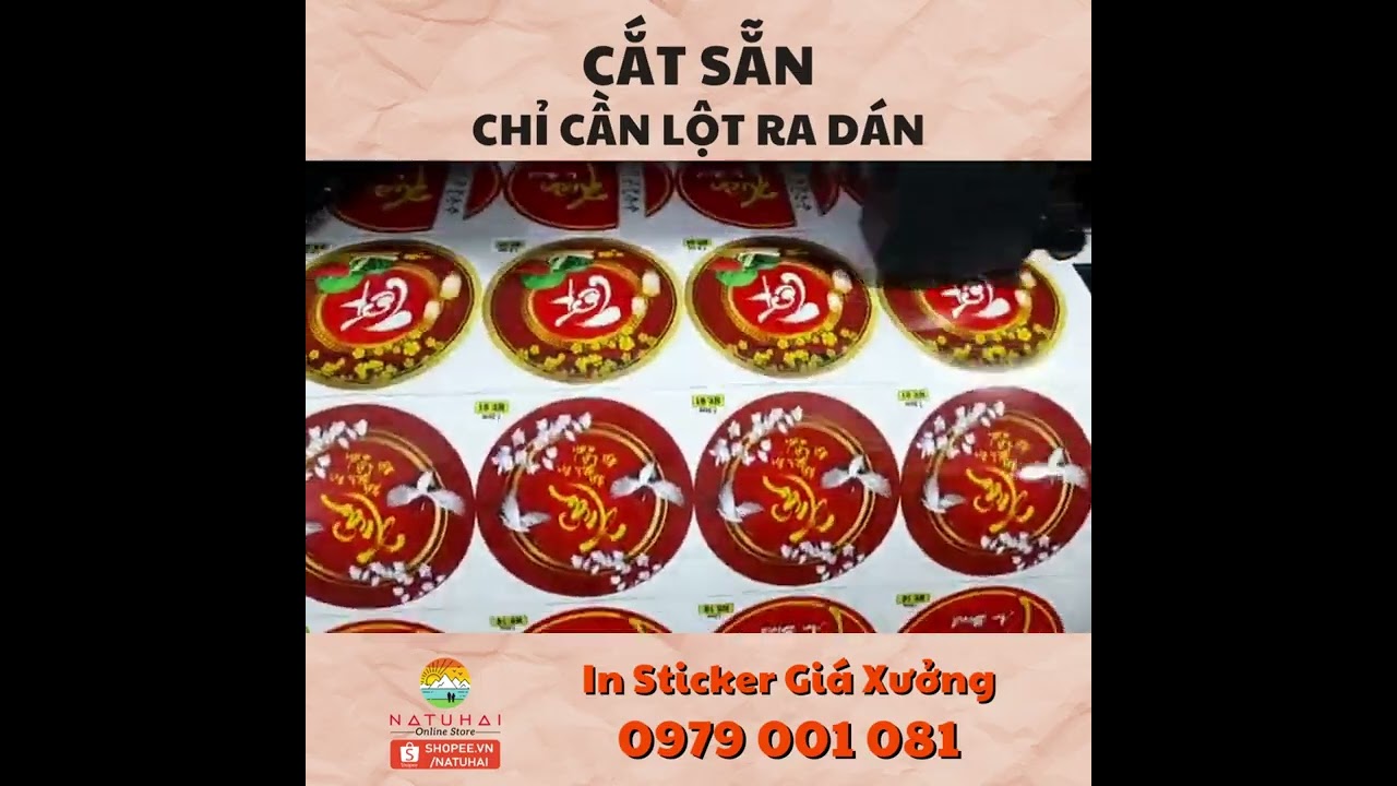 Tem D&aacute;n Qu&agrave; Tết Ch&uacute;c Mừng Năm Mới | Si&ecirc;u Thị Sticker #2 | Natuhai Store