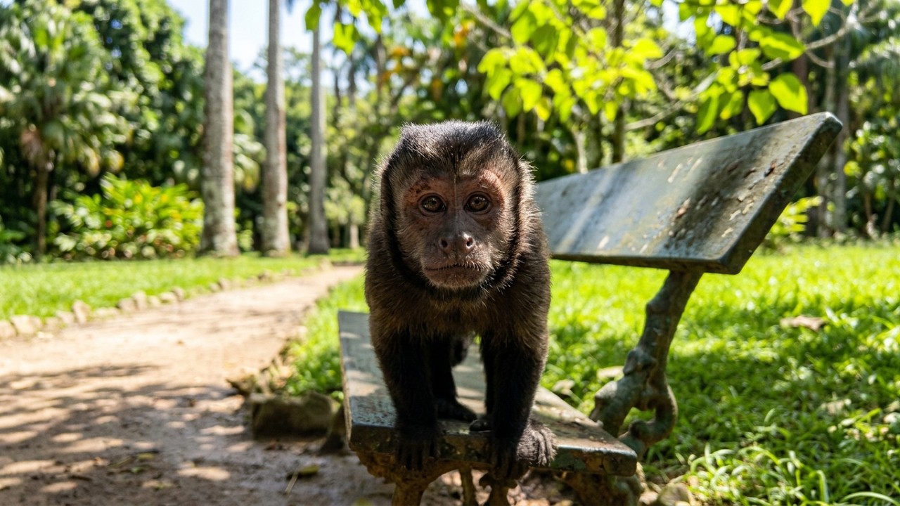 Macacos no jardim botânico do Rio de Janeiro 