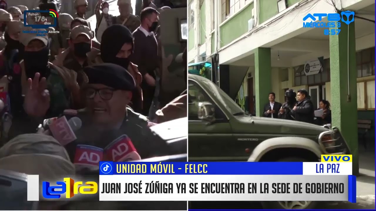 Zúñiga llega a la FELCC en medio de recuerdos del 26 de junio y denuncia que no le permiten declarar