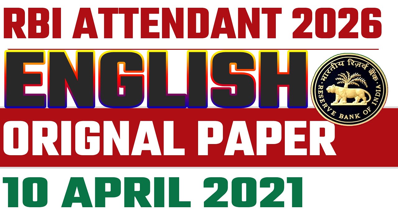 RBI Attendant 2021 English Previous Year Paper | Full Paper Solution | Exam Based Questions