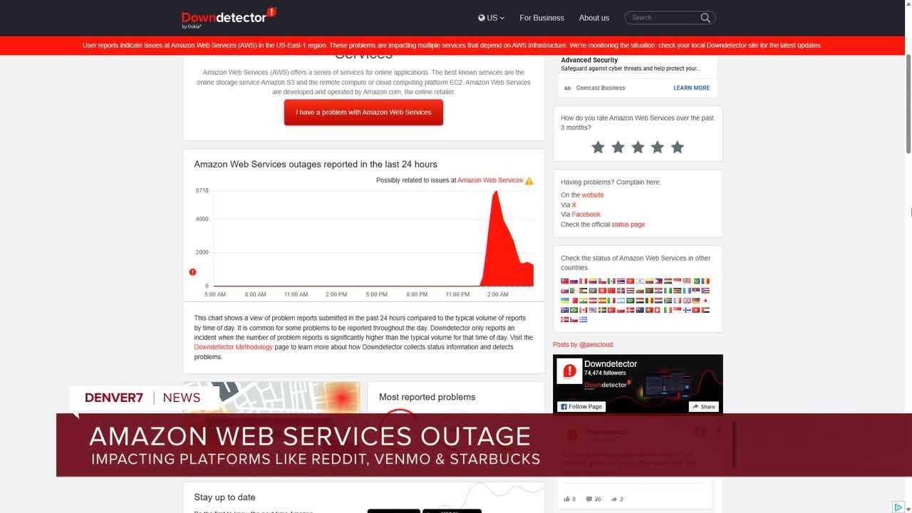 Amazon cloud computing outage disrupts Snapchat, Robinhood and many other online services