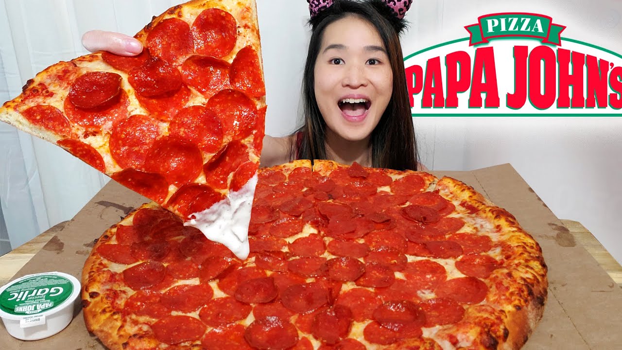 Papa John's XL Shaq-a-Roni Pizza Challenge! НОВАЯ 16-дюймовая пицца пепперони с дополнительным сы...