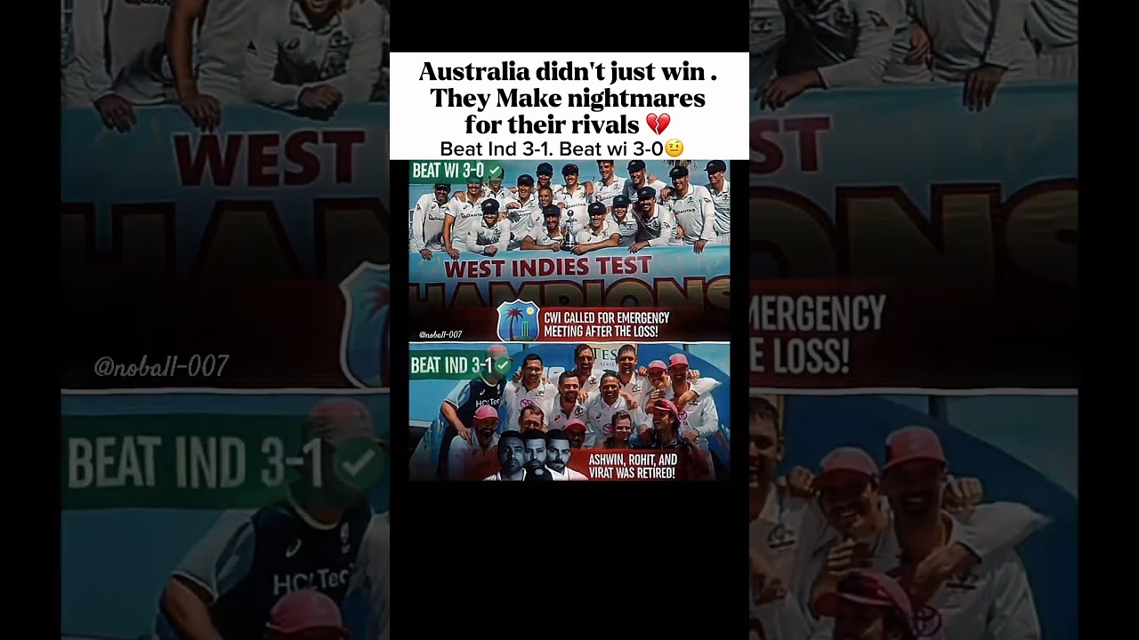 Australia&rsquo;s Ruthless Test Domination | West Indies Crushed 3-0 | India Humbled 3-1 #shortfeed