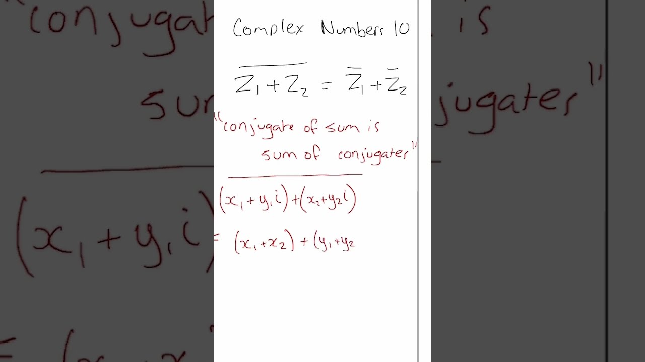 Sum of the conjugates is conjugate of the sum! #maths #algebra #mathematics #calculus #education