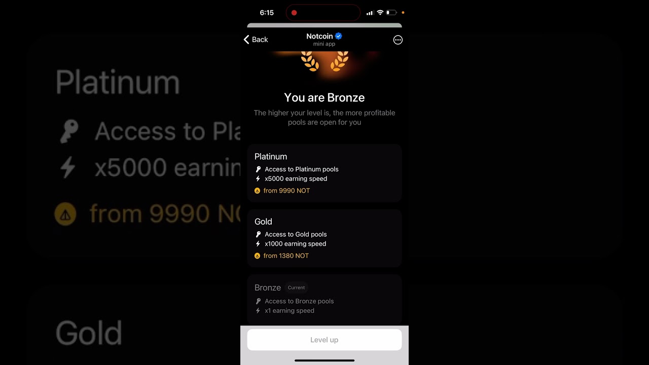 NOTCOIN PLATINUM USER BONUS