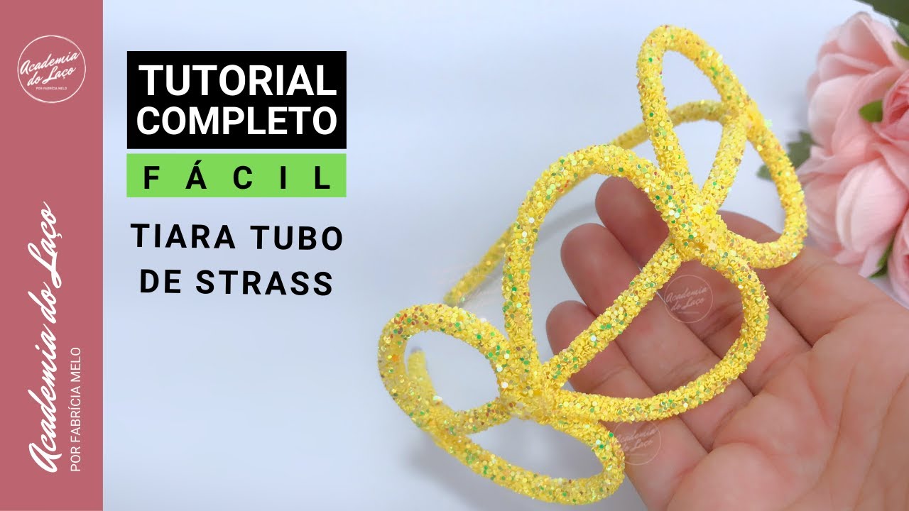 Como fazer Tiara de tubo de strass passo a passo