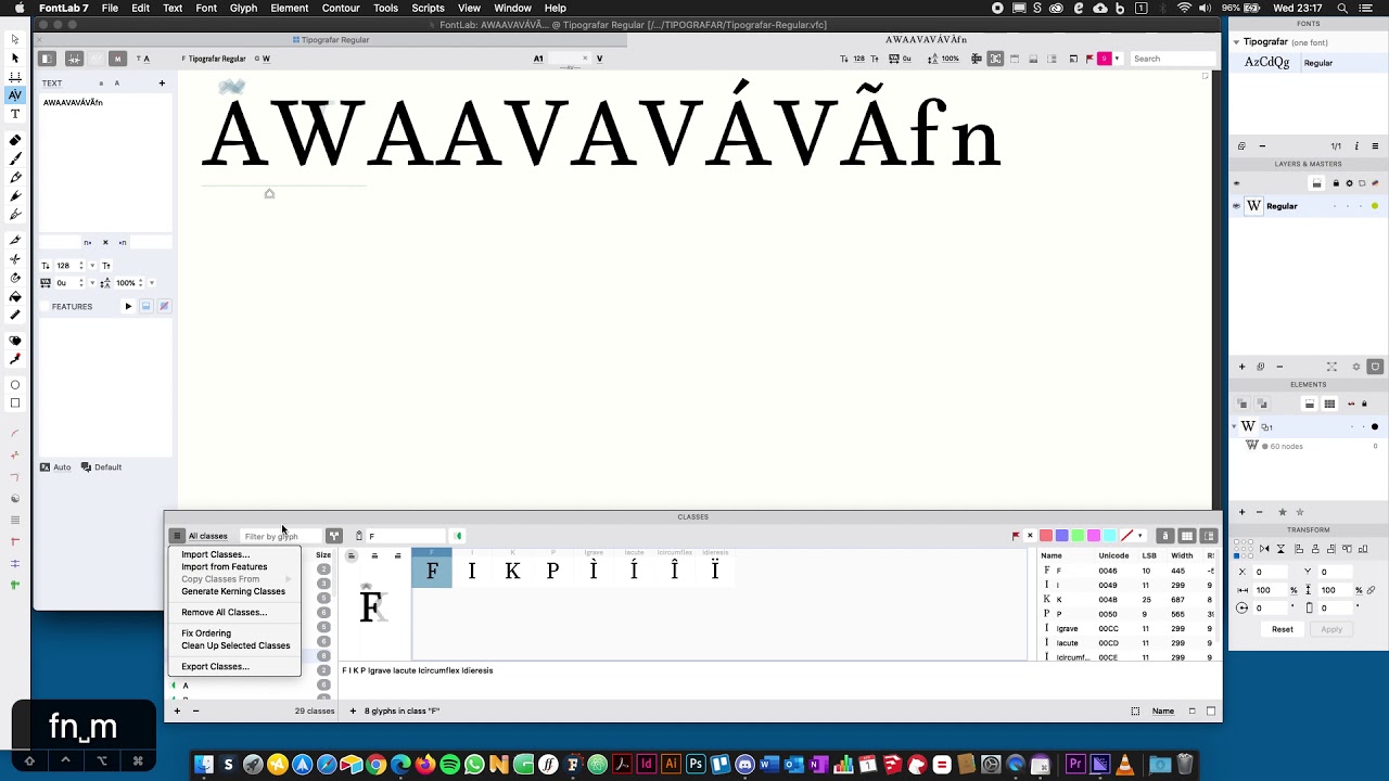 FontLab 7: Kerning e Classes de Kerning