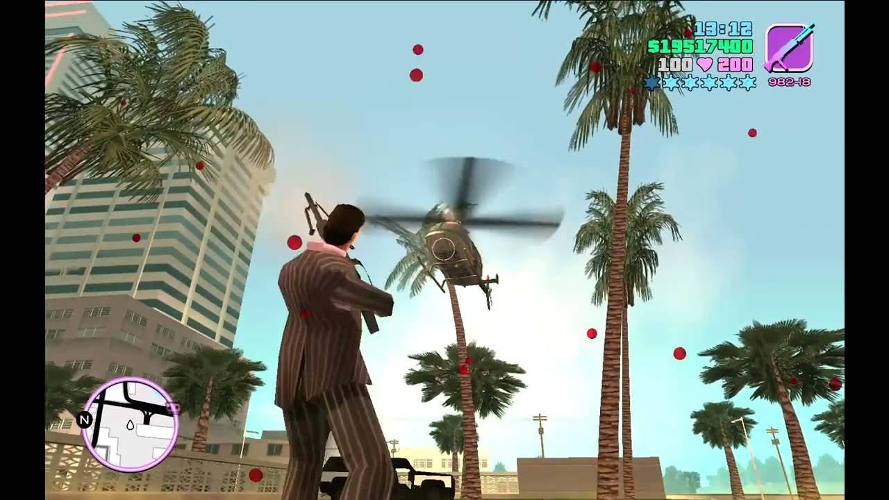 GTA Vice City M60 Rampage + Six Stars Wanted Level Escape