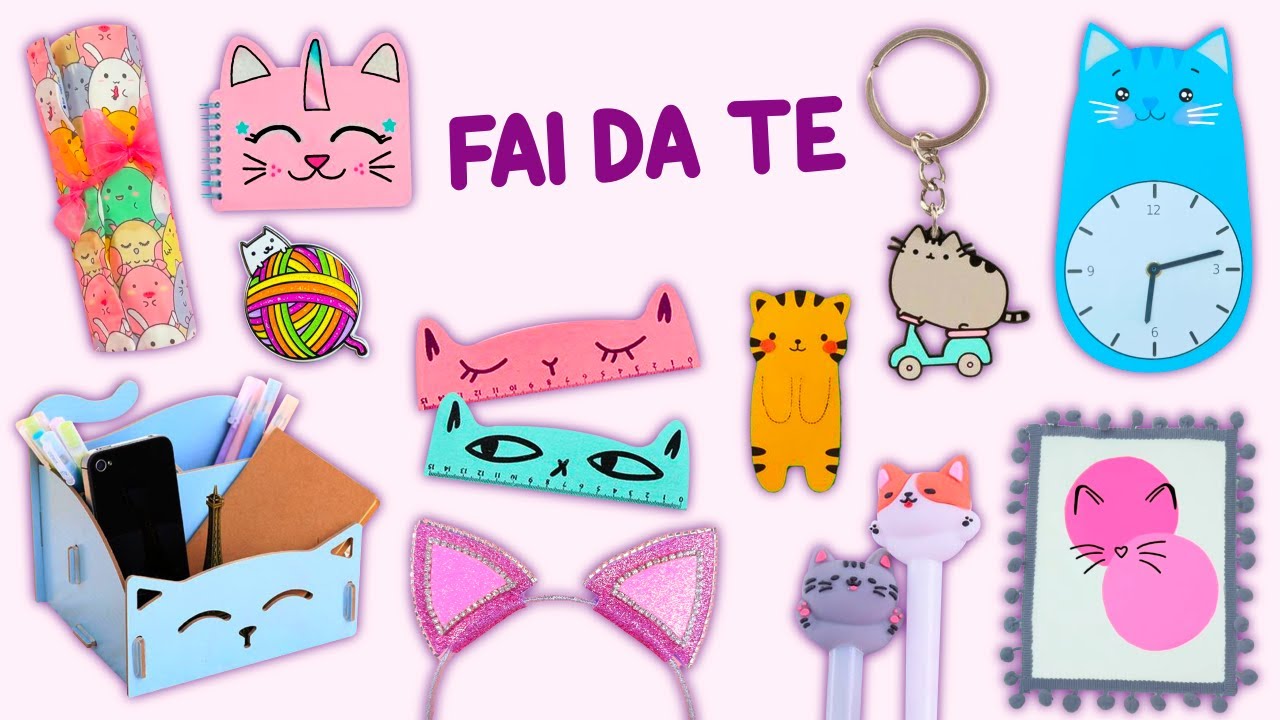 12 IDEE ARTIGIANALI FAI DA TE A TEMA GATTI - DECORAZIONI CARINE E ALTRO ANCORA...