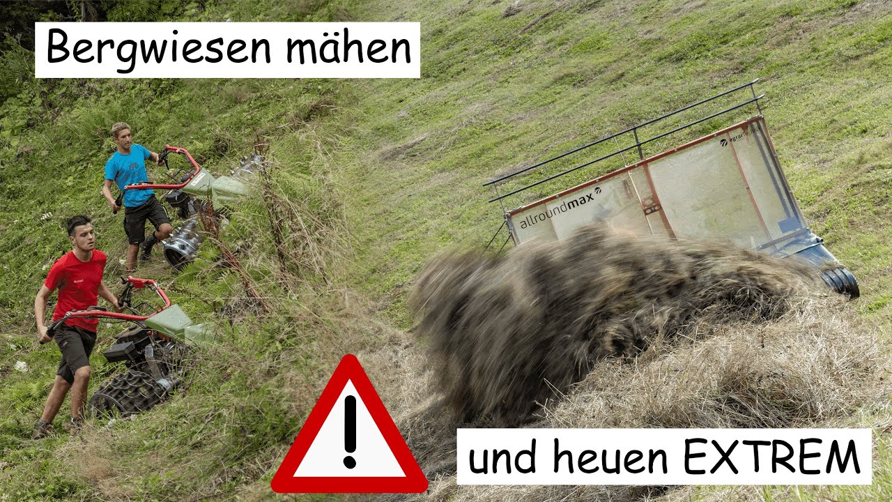4K | Bergwiesen mähen und heuen unter EXTREMEN Bedingungen | IBEX G2 | Rapid | Köppl