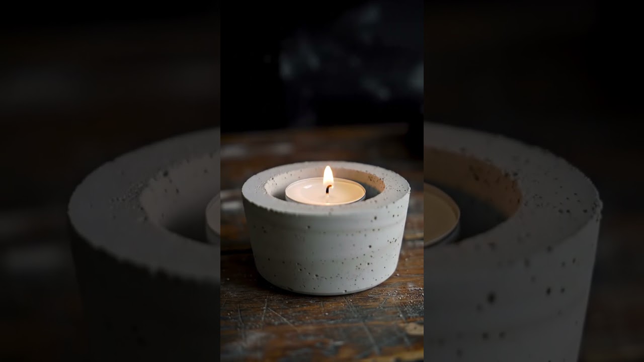 Genius DIY Concrete Candle Holder Hack ✨