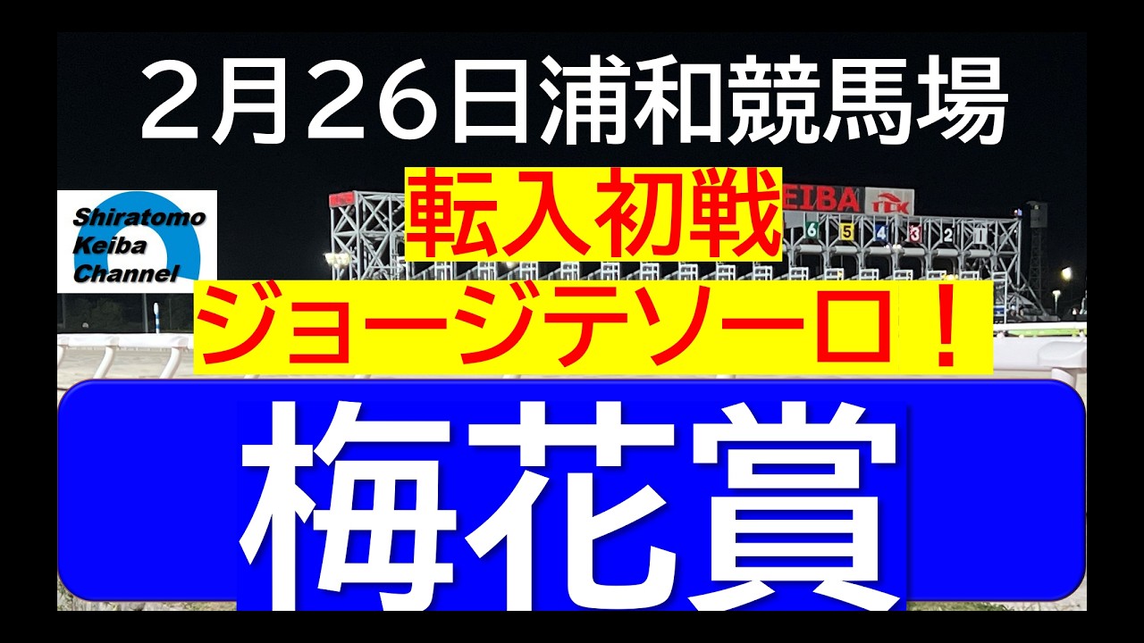 【競馬予想】梅花賞～２０２６年２月２６日 浦和競馬場 ：２－７０