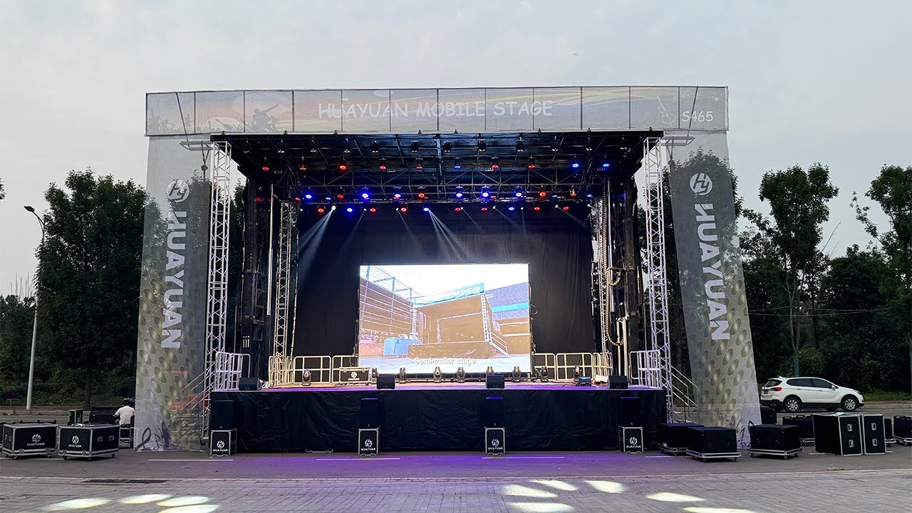 Professional Performance Tool: HUAYUAN S465 13-Meter Semi-Trailer Stage Truck Full Display