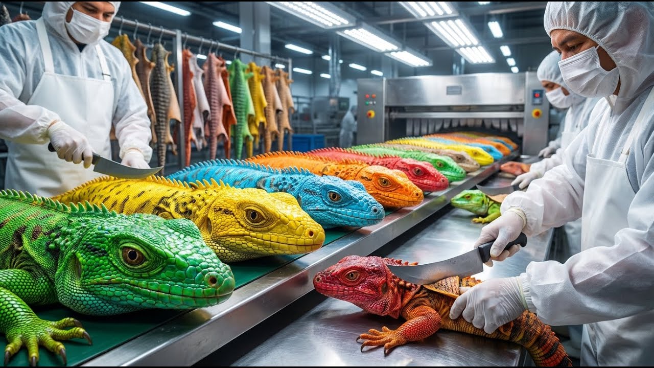 Inside the Giant Lizard & Gecko Leather Factory 🦎 | Full Industrial Process Revealed.