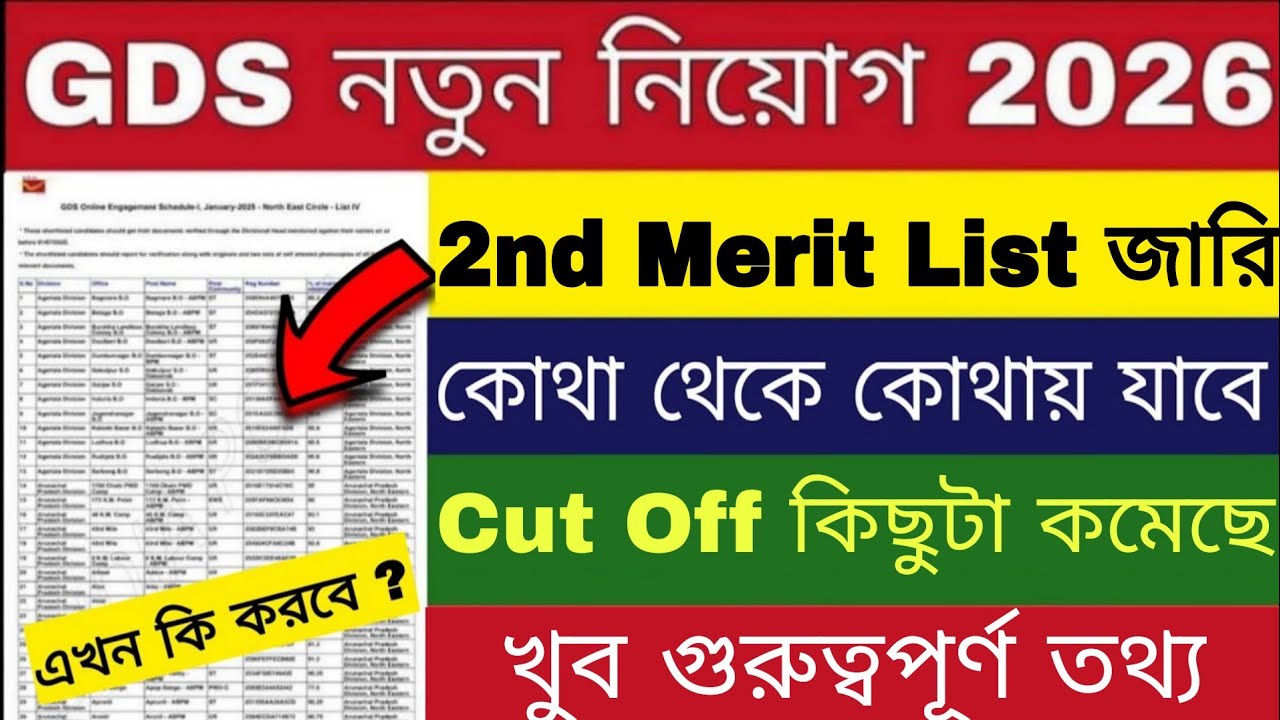 GDS 2nd Merit List Out | GDS New Result 2026 | GDS 2nd Merit List Cut Off | GDS Result | GDS |