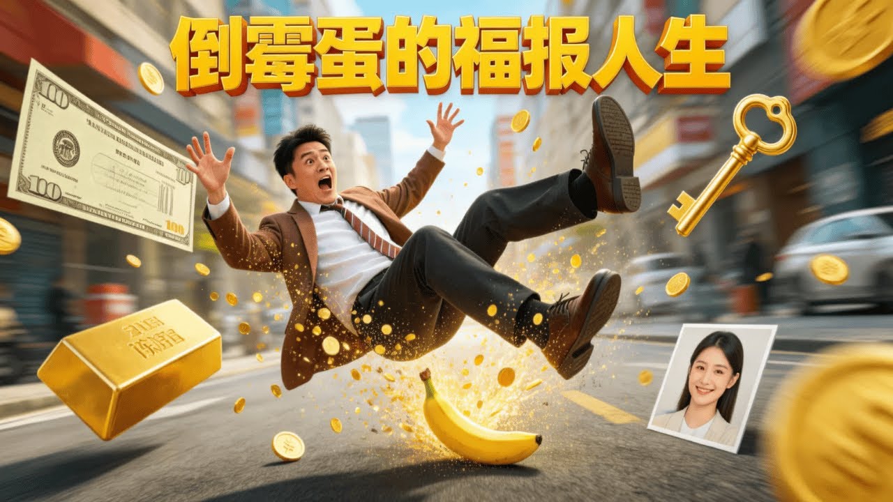 🎰「喝涼水都塞牙？跳樓竟砸中通緝犯得獎金！」自從被老神仙逆天改命，他越倒黴越走運——踩香蕉皮認識真愛，躲債撞出滿屋金條，倒黴蛋竟翻身成首富家貴婿！