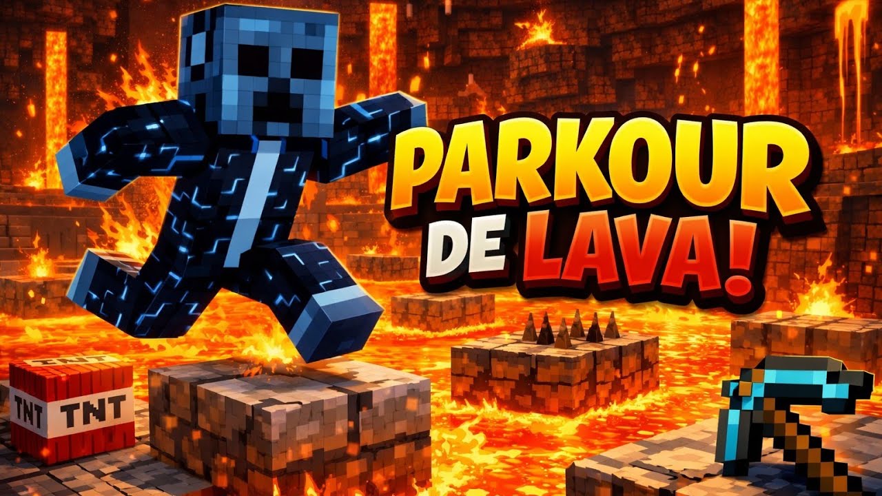 la lava sube muy rapido en este parkour de minecraft