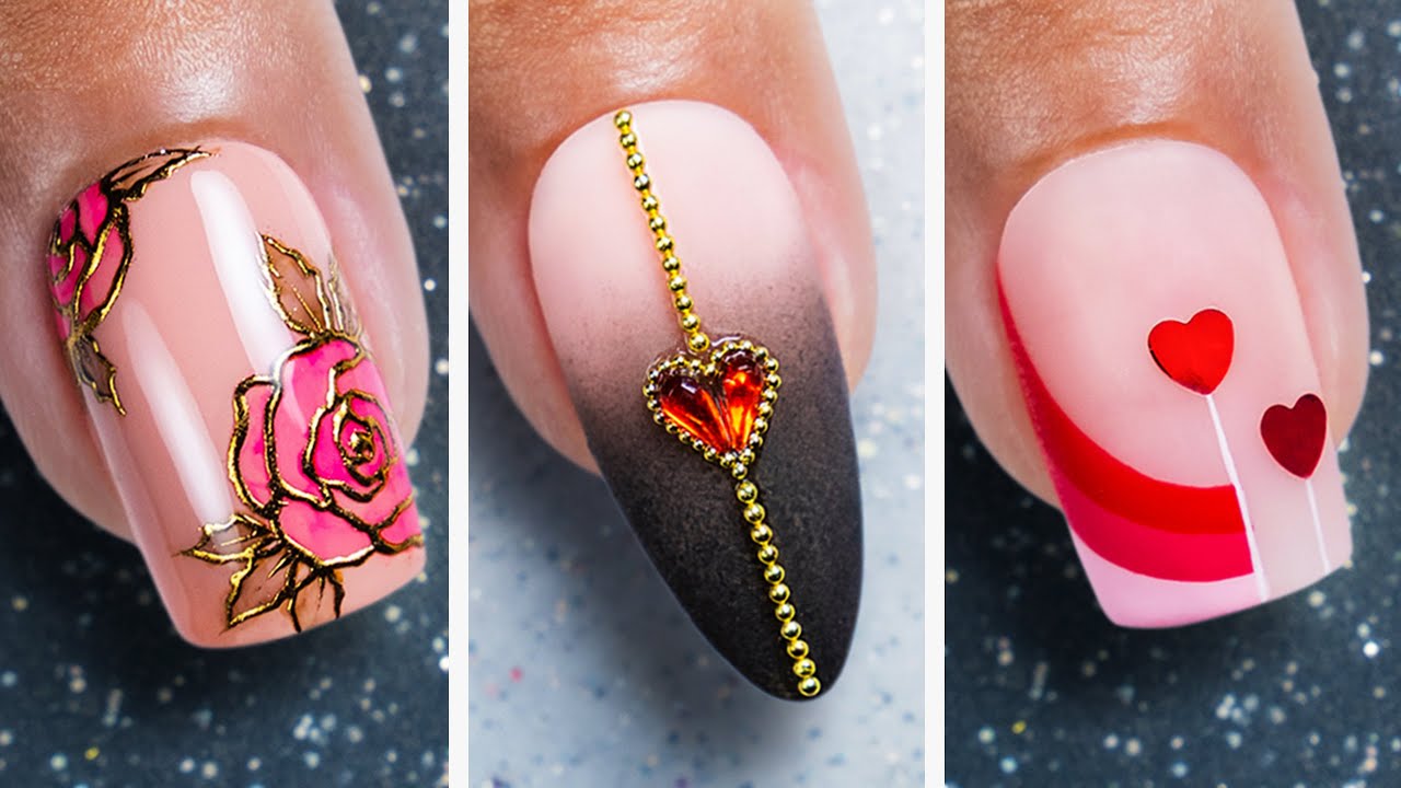 5 Easy Valentine's Day Nail Art Ideas | Best Nail Art Compilation