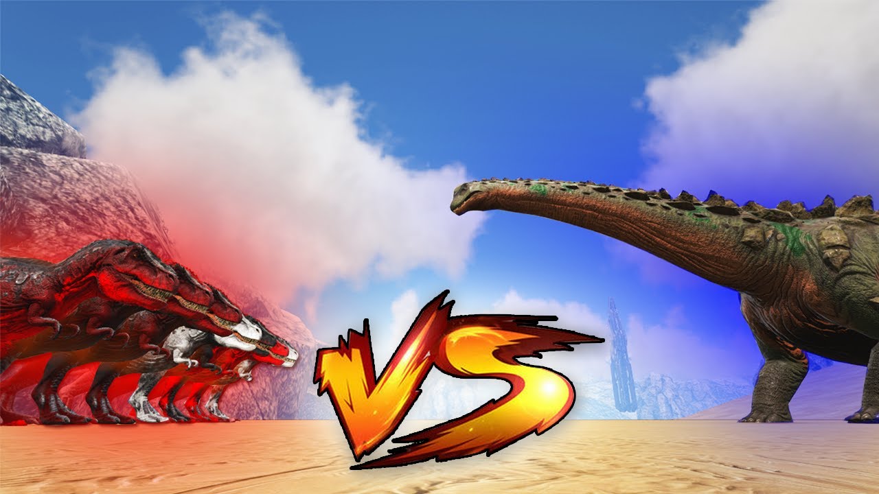MAX LEVEL ALPHA REXES VS THE TITANOSAUR | Ark Battles | Thyrulous