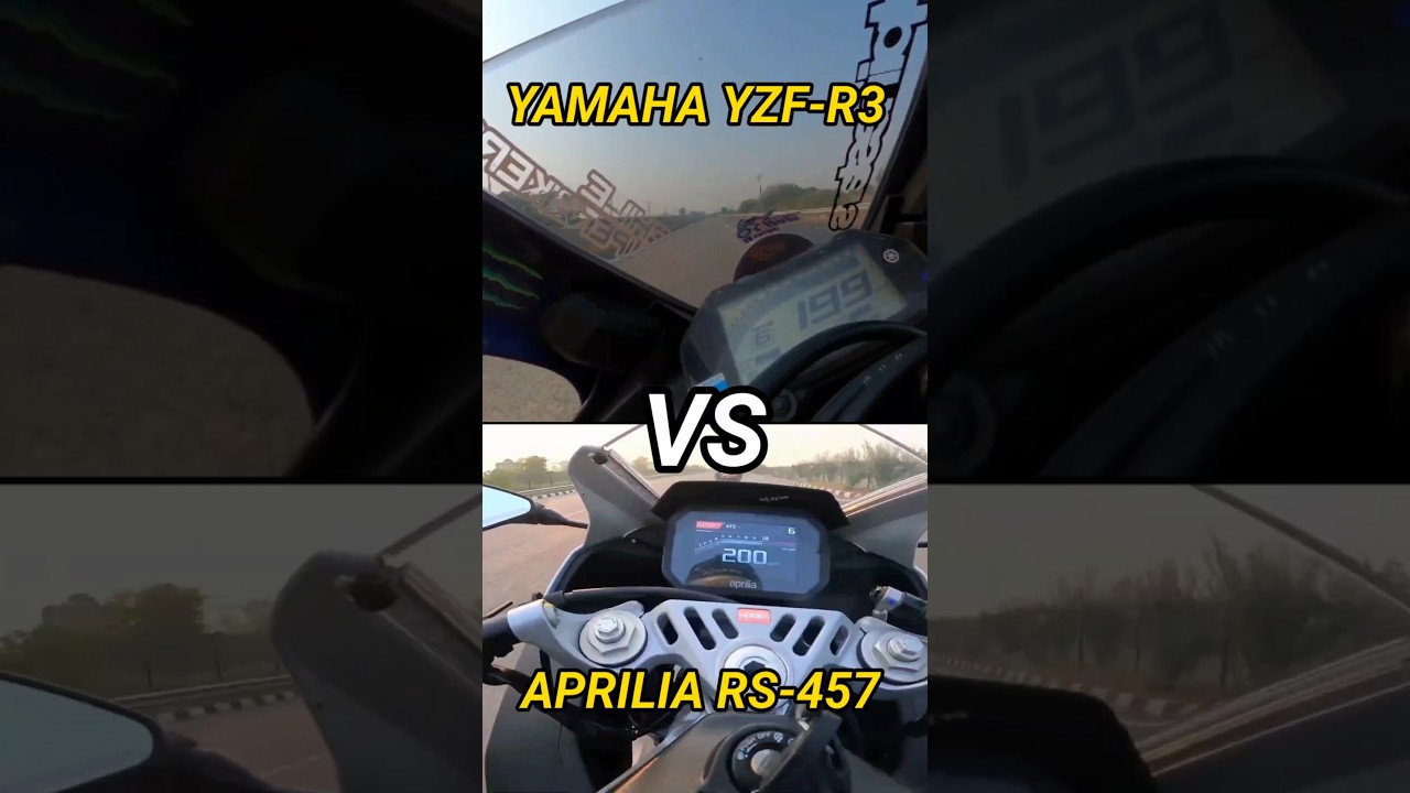 Yamaha YZF-R3 Vs Aprilia RS-457 Top speed comparison 🥵