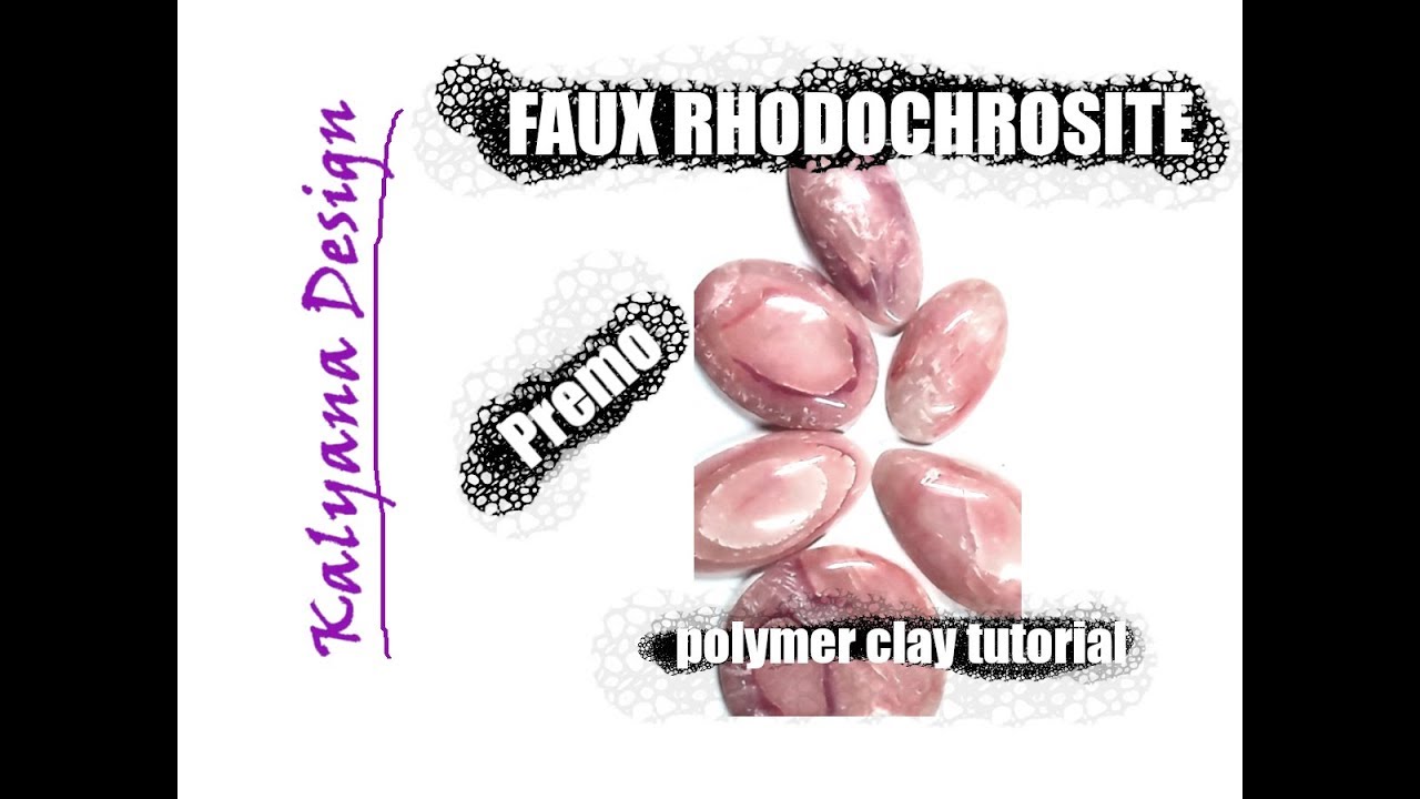 Faux rhodochrosite - Premo - polymer clay tutorial 255