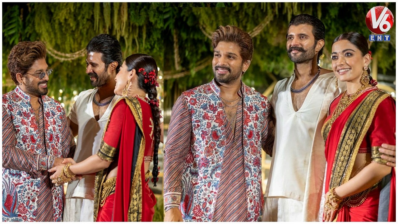 Icon Star Allu Arjun Visuals @ Vijay & Rashmika Wedding Reception | Virosh | V6ENT
