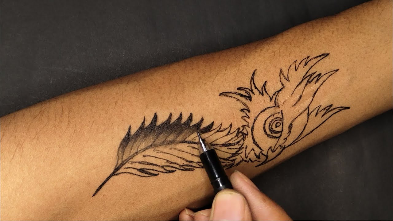 BEAUTIFUL TATTOO MAKING IDEAS WITH PEN / DIY tattoo design / Owl tattoo making with pen