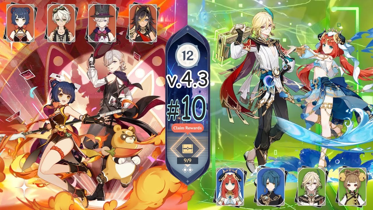 【4.3】無凸リネ MonoPyro ＆ 無凸ニィロウ豊穣開花　☆4武器で征く深境螺旋12層攻略 【原神】