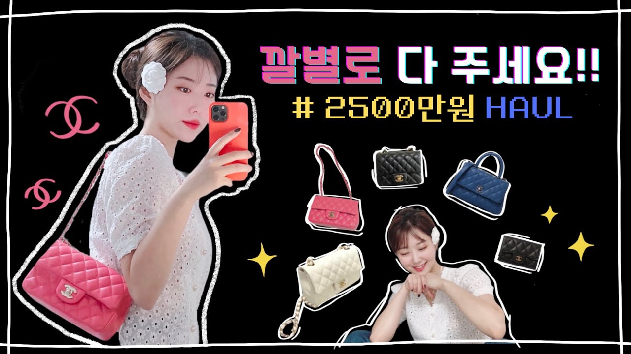 샤넬 명품하울 2500만원 언박싱 | 샤넬 뉴미니, 쁘띠삭, 코코핸들, 클래식 똑딱이