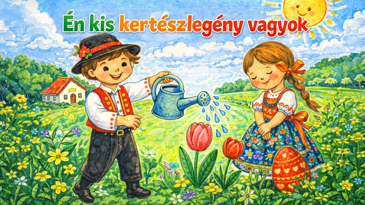 🎵 Én kis kertészlegény vagyok | Húsvéti népdal gyerekeknek | Locsolkodós dal 🌷🐣