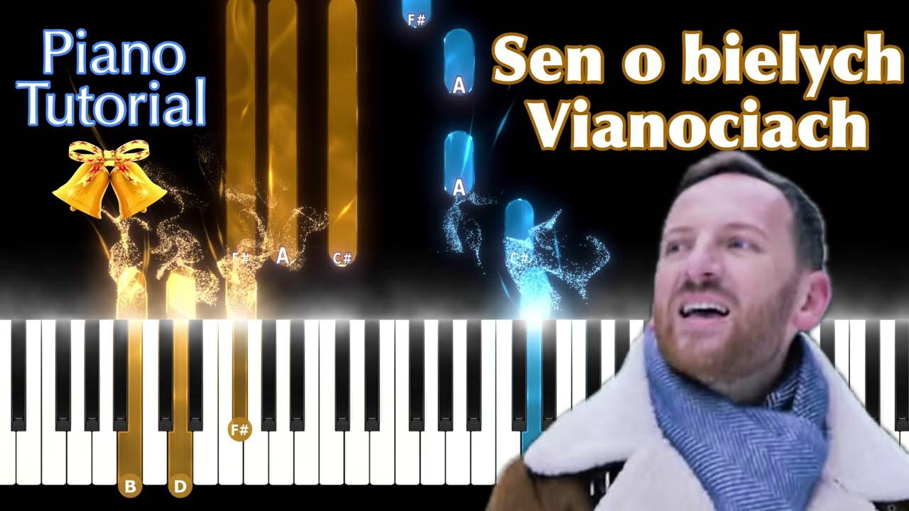 M. Jaroš - Sen o bielych vianociach ❄️🎄na klavíri 🎹 s akordami + noty, midi a mp3 #pianotutorial 