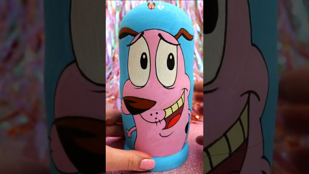 ASMR UNBOXING Courage the Cowardly Dog Nesting Dolls Review ❤️#shorts #asmr #couragethecowardlydog
