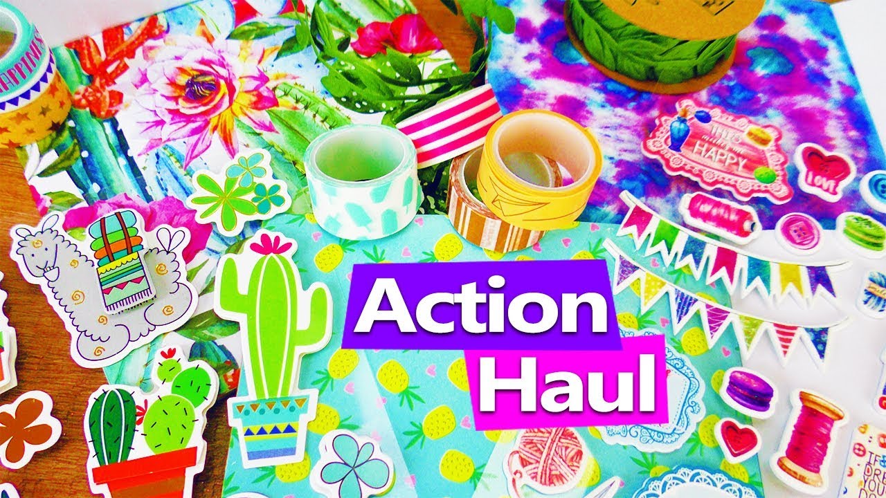 ACTION HAUL 10€ Mai 2018 | Kaktus Papier, Lama Sticker, Sommer Washi Tape | DIY Inspiration deutsch