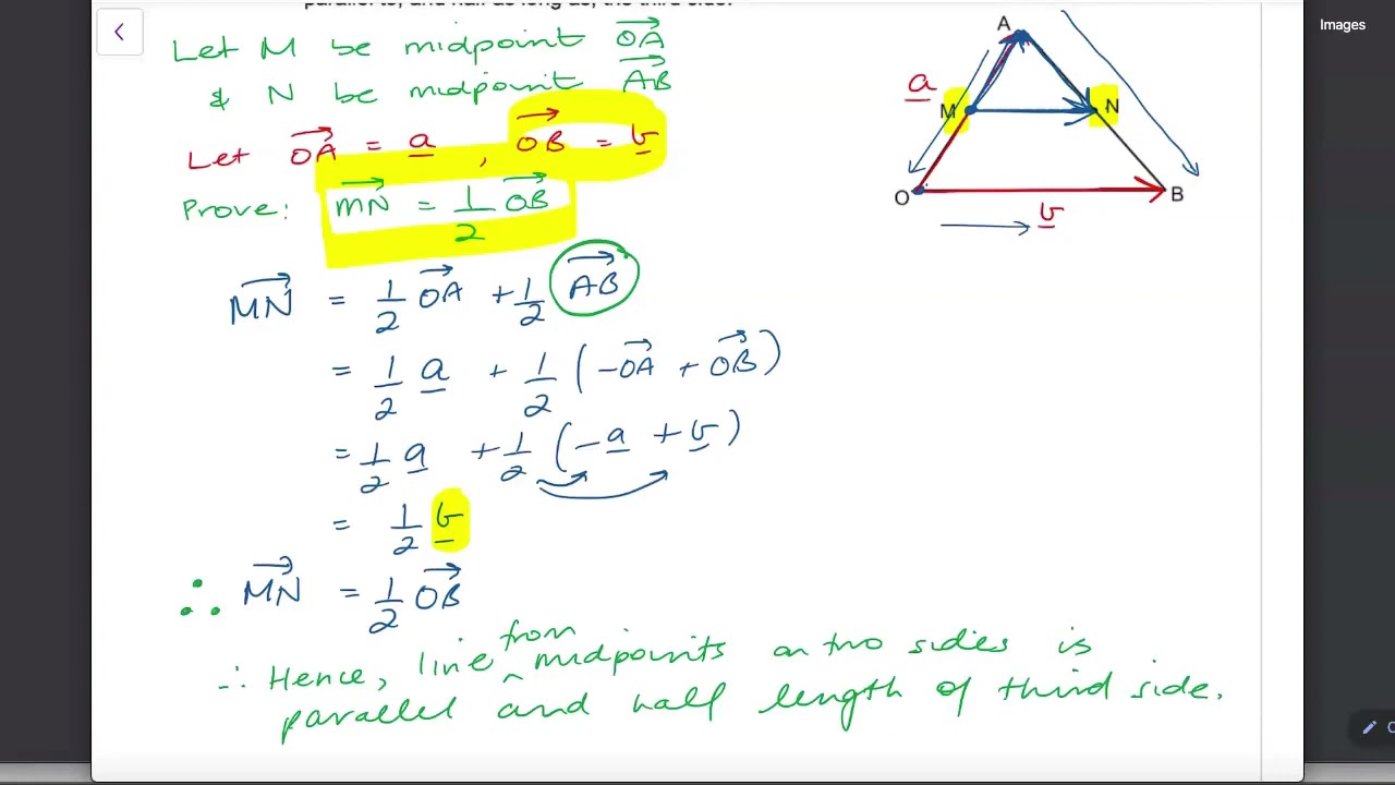 Geometric Proofs using Vectors - examples