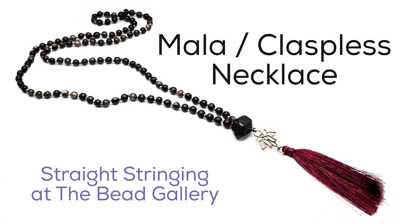 Making a Simple Mala / Claspless Necklace at The Bead Gallery, Honolulu