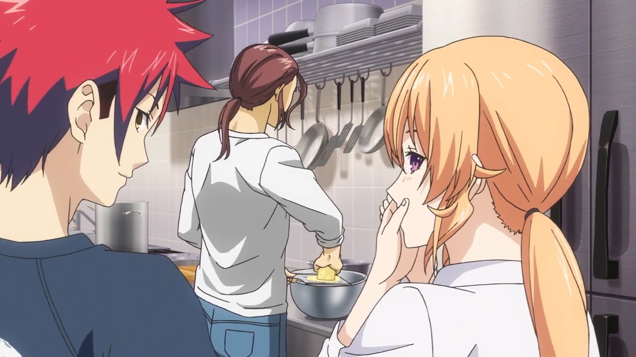 Food Wars! || えりなは、自分が蒼真に想いを寄せていることに気づく。葉山は、あざみが汐見の研究を人質に取っているため、センターに強制的に加わらざるを得なかった。 【最高の瞬間】
