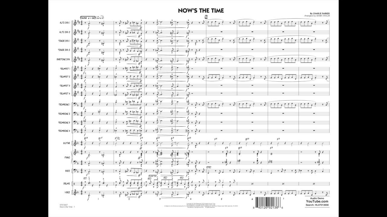 Now's the Time by Charlie Parker/arr. Mark Taylor