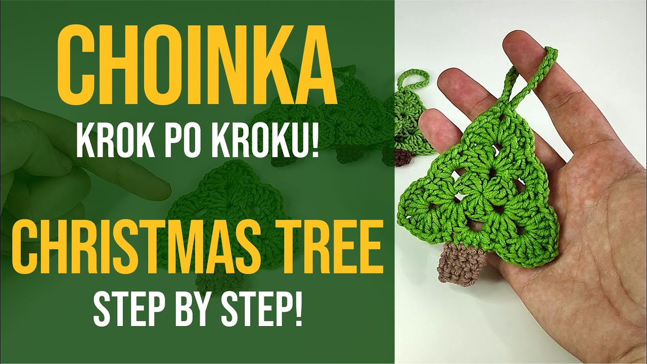 Szydełkowana choinka 2D 🎄 Zawieszka na choinkę 🌲 Poradnik krok po kroku 🧶