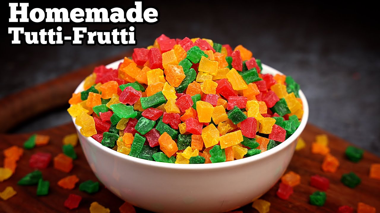 How to Make Tutti Frutti Candy At Home (Step-by-Step) Homemade Tutti Frutti Recipe For Cakes