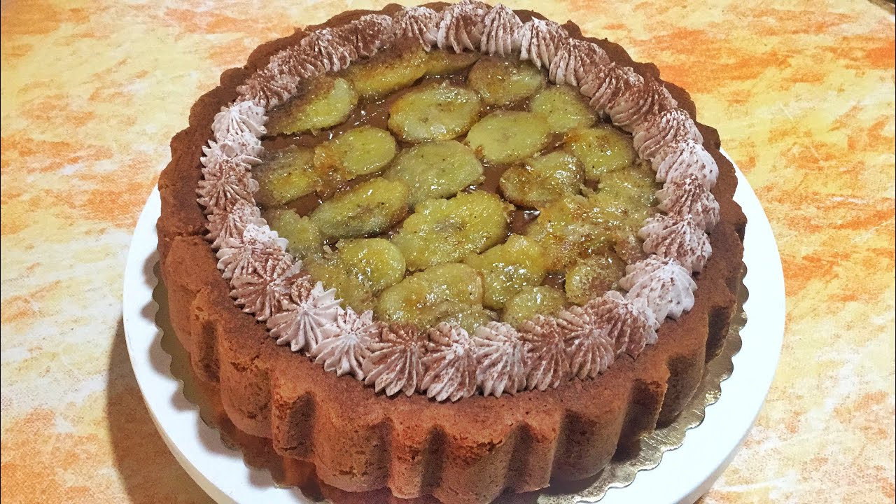 كيكة بكريمة الشوكولا و الموز مطبخ ام احسان