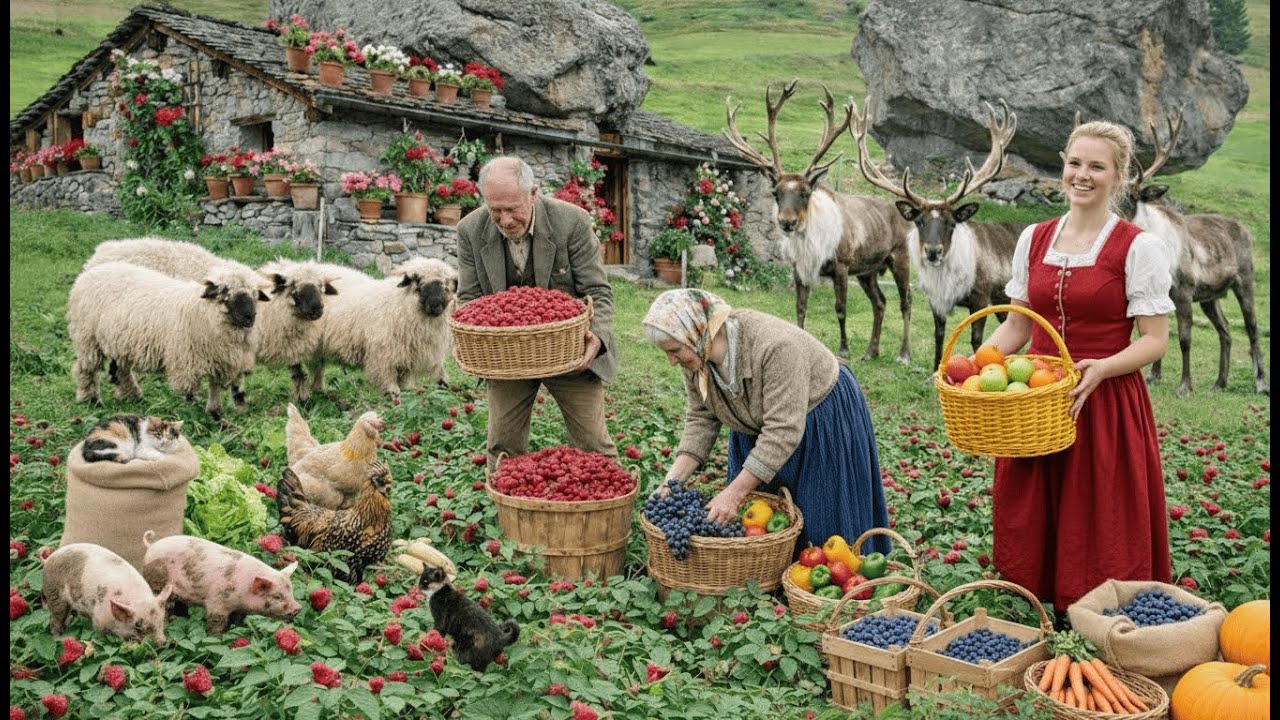 Inside the Quiet Swiss Countryside 🇨🇭 – Peaceful Farming Persimmon Harvest in a Simple Village