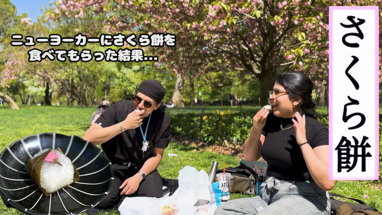 【海外の反応】お花見シーズン！「さくら餅」 アメリカの人達に食べてもらった結果  American People Try Cherry Blossom Mochi! vol.48