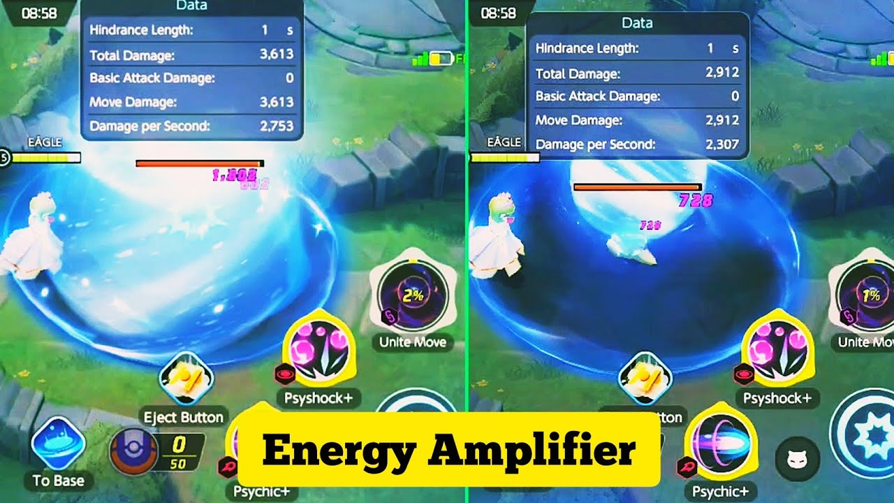 Unite Move Time With & Without Energy Amplifier !! ⚡