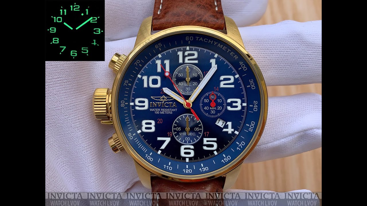 Мужские часы Invicta 3329 Aviator I - Force Brown Leather Chronograph