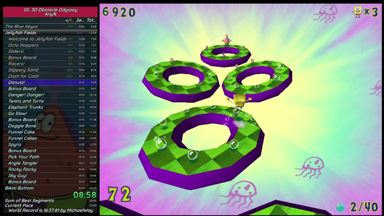 SpongeBob SquarePants: 3D Obstacle Odyssey Any% speedrun in 19:53