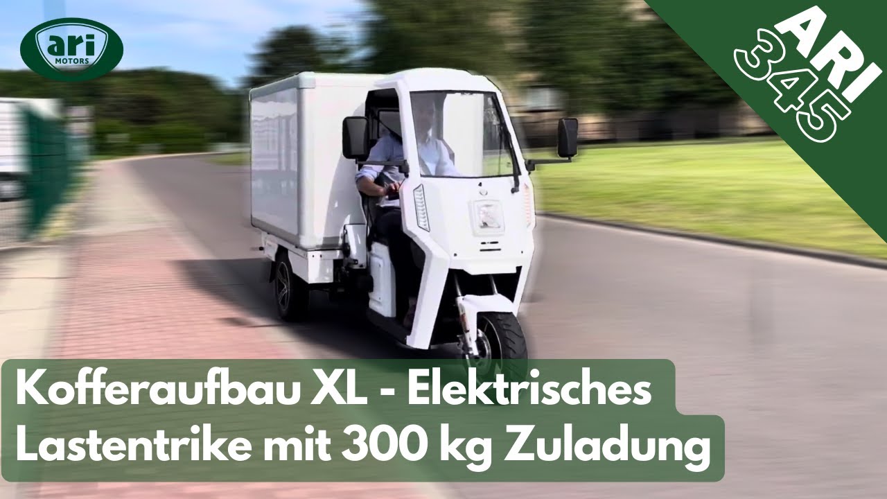ARI 345 Koffer XL - Lastentrike mit 45 km/h, 300 kg Nutzlast & bis zu 100 km Reichweite