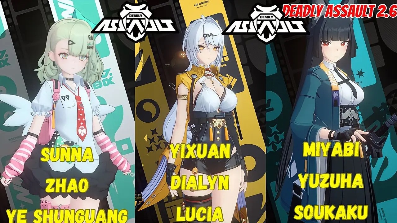 New Deadly Assault 2.6/ Zenless Zone Zero / Ye Shunguang Team & Yixuan Dialyn Team & Miyabi Yuzuha.