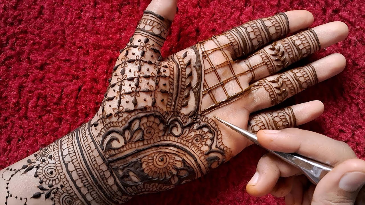Bridal mehndi design | Simple front hand mehndi design | Semi bridal mehndi design